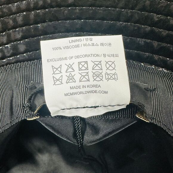 MCM Meta Cyberpunk Logo Embroidery Bucket Hat In Glossy Black NWT $350 - Picture 14 of 14